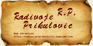 Radivoje Prikulović vizit kartica